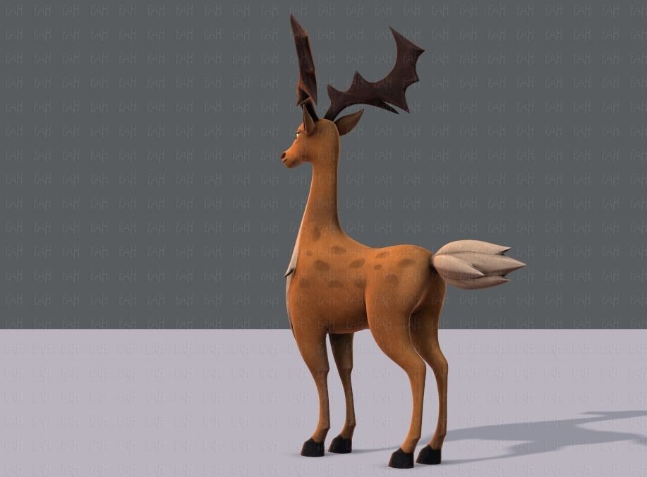 Deer V02 Low-poly 3D model_6