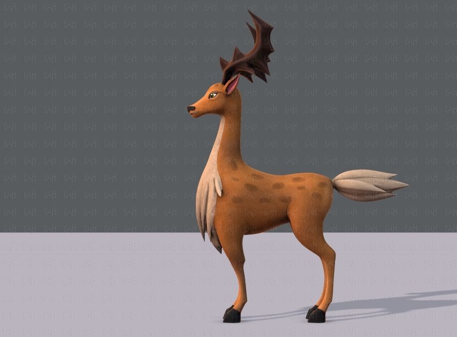 Deer V02 Low-poly 3D model_7