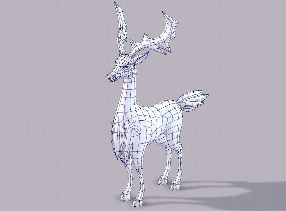 Deer V02 Low-poly 3D model_34