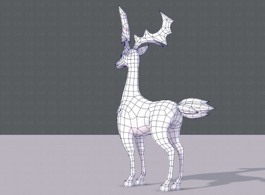 Deer V02 Low-poly 3D model_14