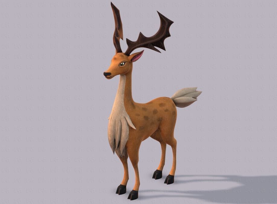 Deer V02 Low-poly 3D model_33