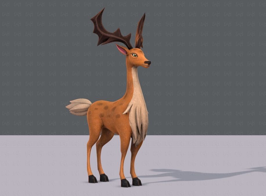 Deer V02 Low-poly 3D model_2
