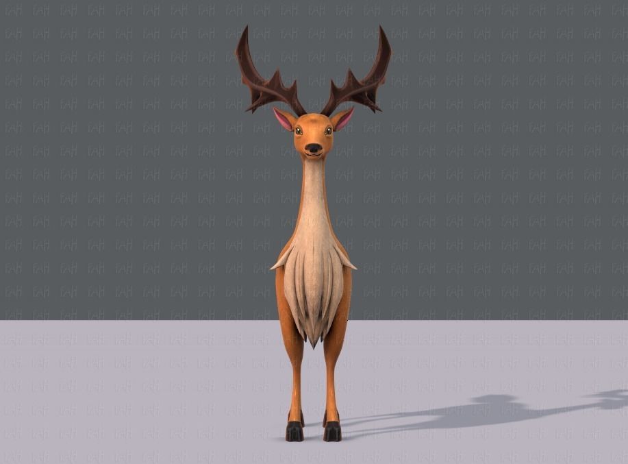Deer V02 Low-poly 3D model_1