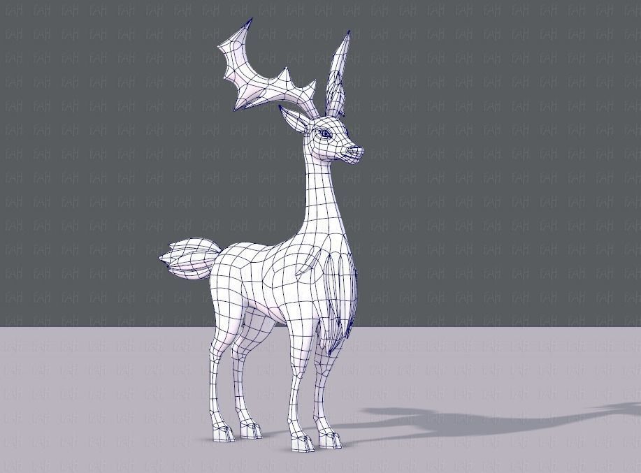 Deer V02 Low-poly 3D model_10