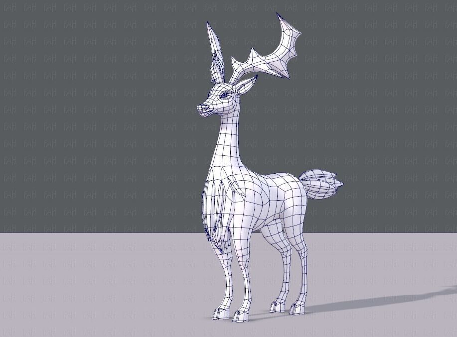 Deer V02 Low-poly 3D model_16
