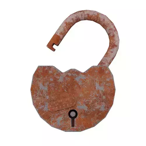 Old rust pudlock Low-poly 3D model