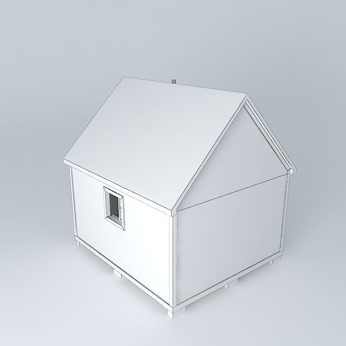 Small Cabin Free 3D model_3