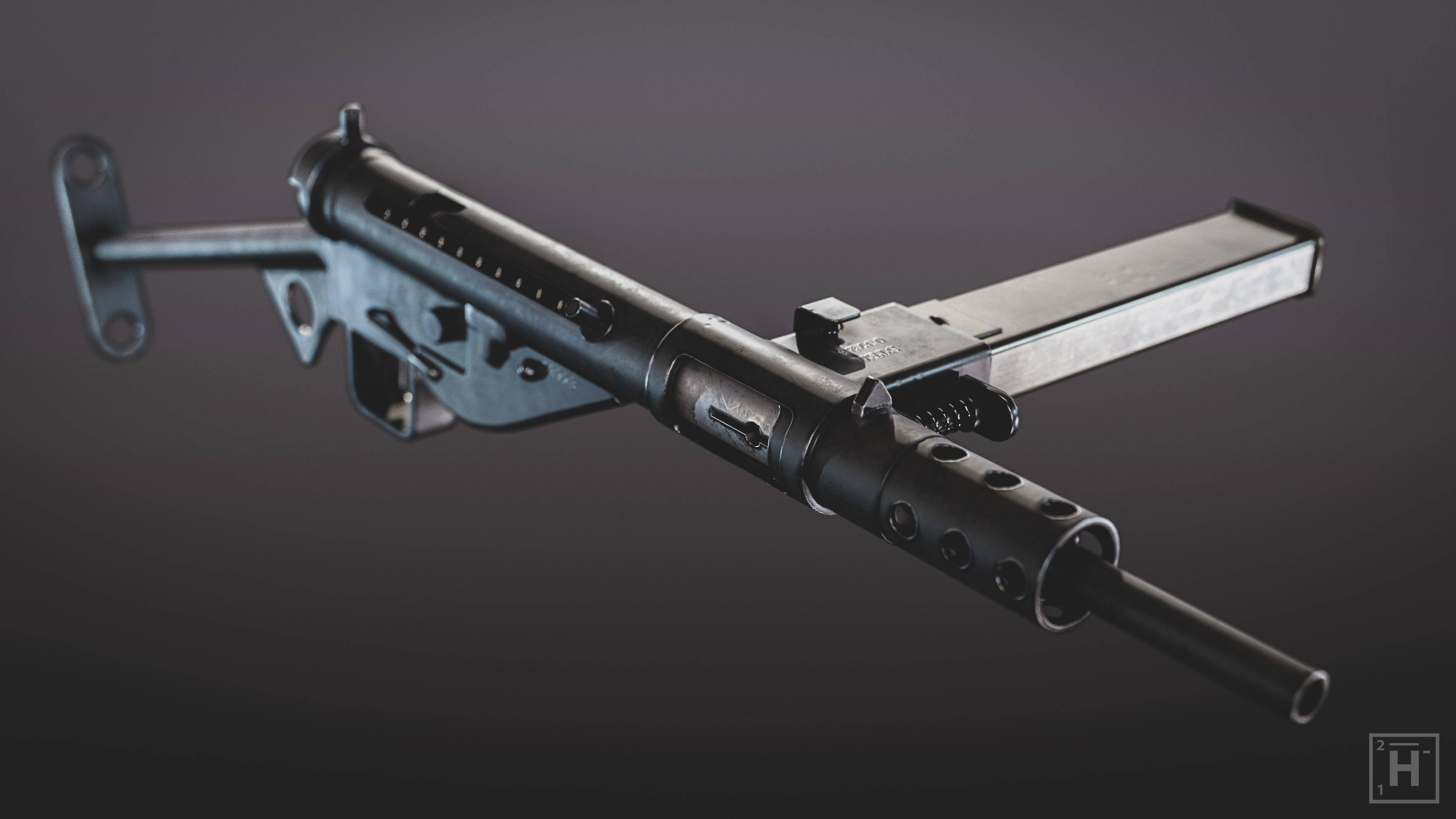 STEN Mk2 Low-poly 3D model_2