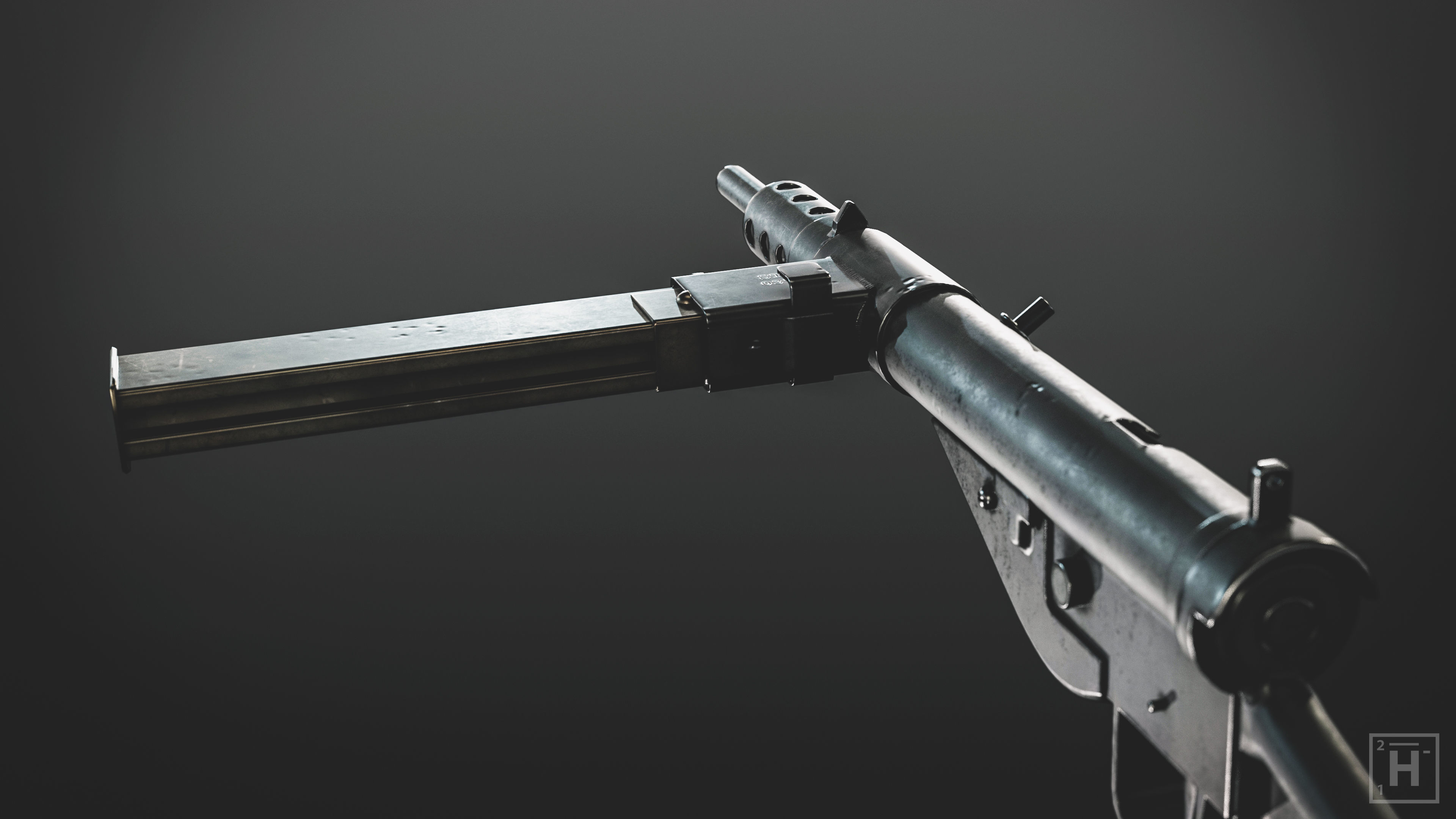 STEN Mk2 Low-poly 3D model_3