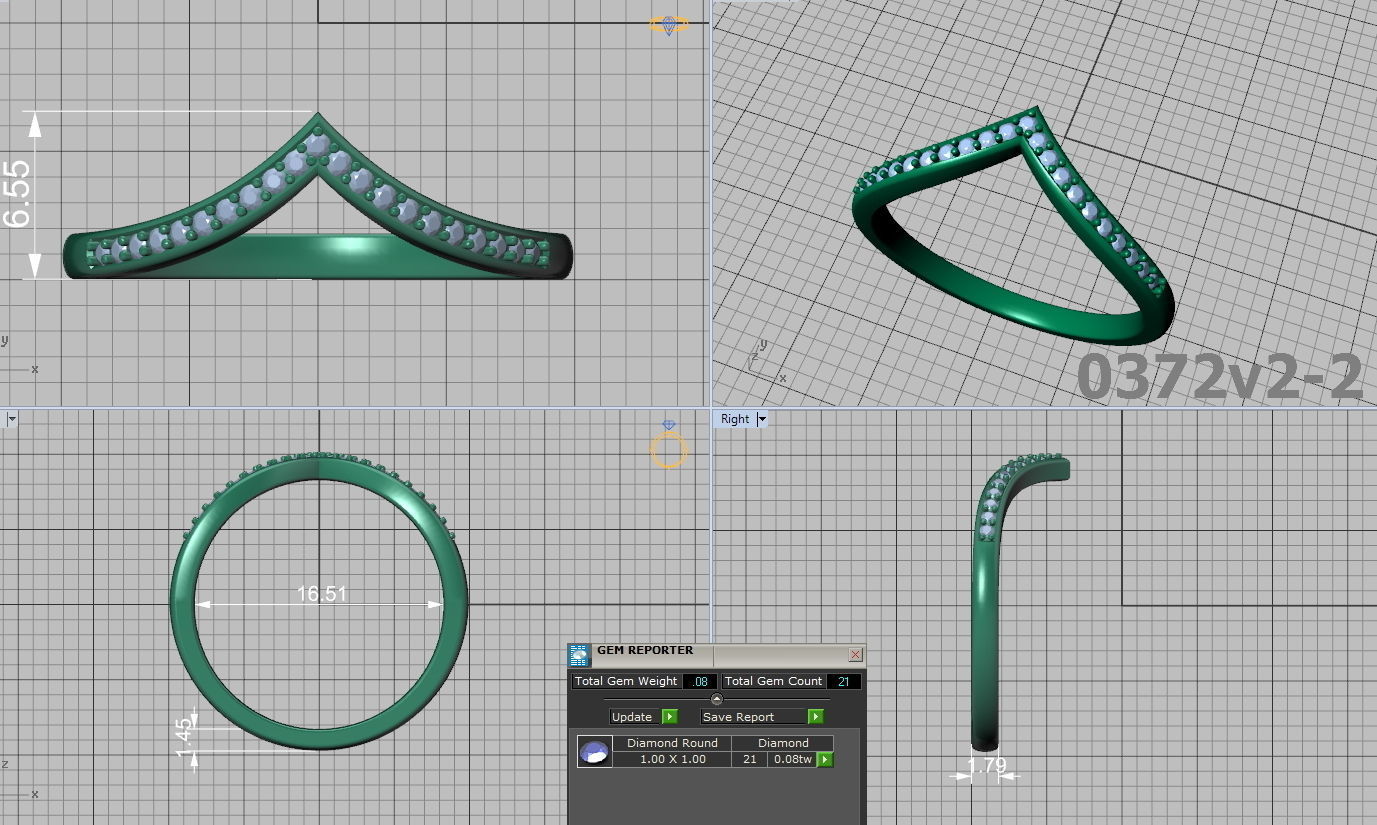 Crown Tiara ring Two in One  Chevron ring 3d model 3D print model_9