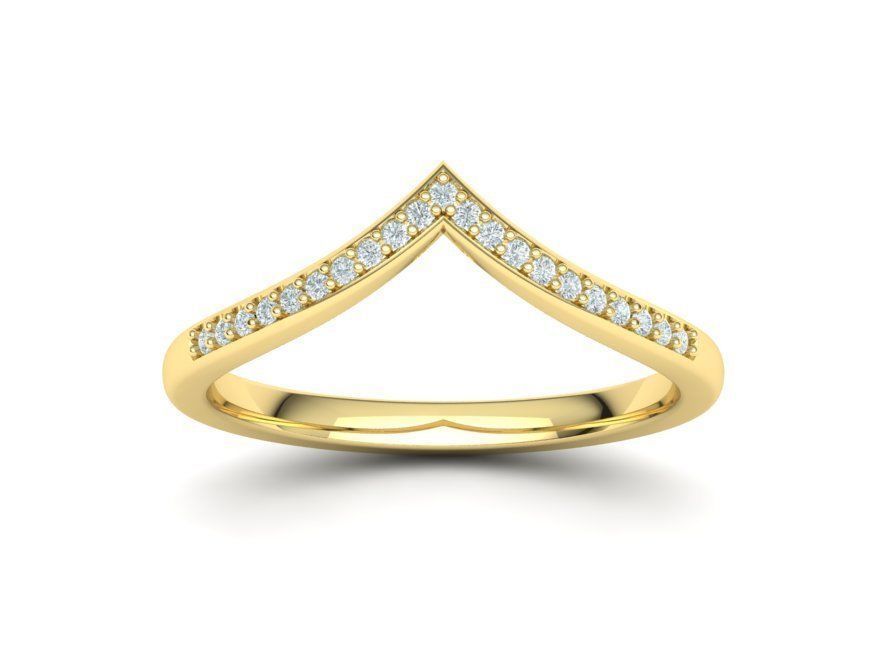 Crown Tiara ring Two in One  Chevron ring 3d model 3D print model_7