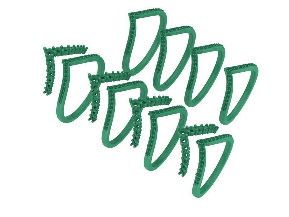 Crown Tiara ring Two in One  Chevron ring 3d model 3D print model_10