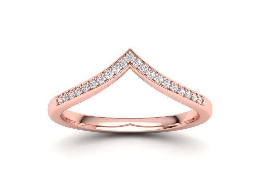 Crown Tiara ring Two in One  Chevron ring 3d model 3D print model_6