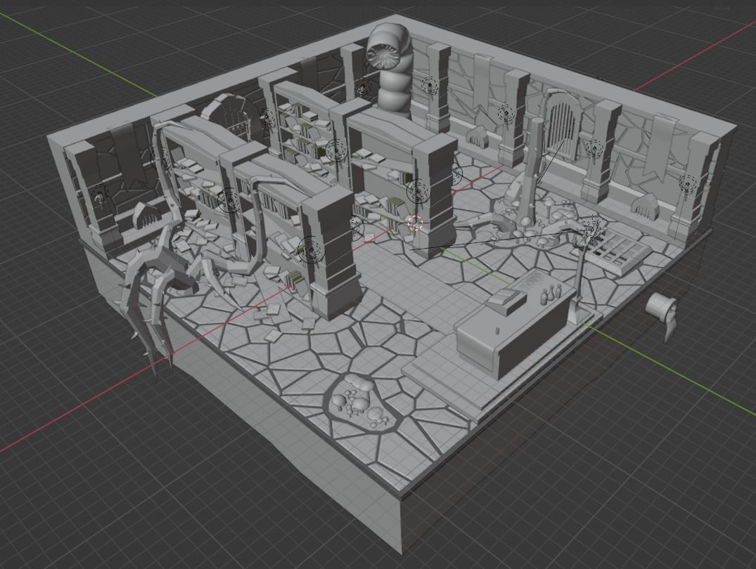 Low Poly Dungeon - Green Version Low-poly 3D model_6