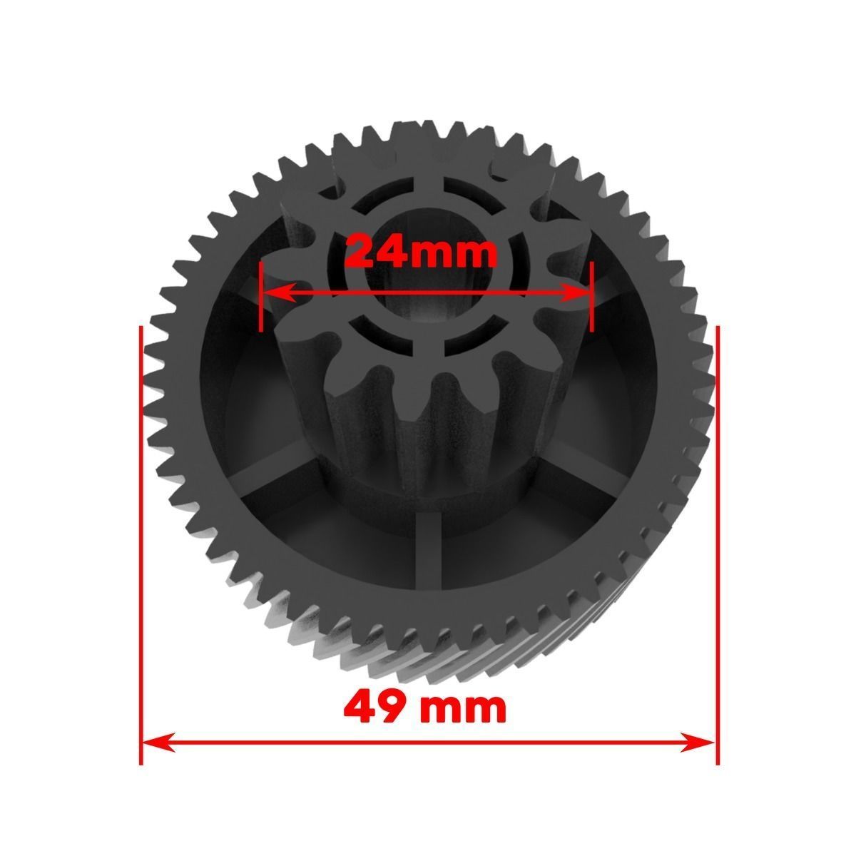 Meat Grinder Moulinex HV6 reduction gear 3D print model_11