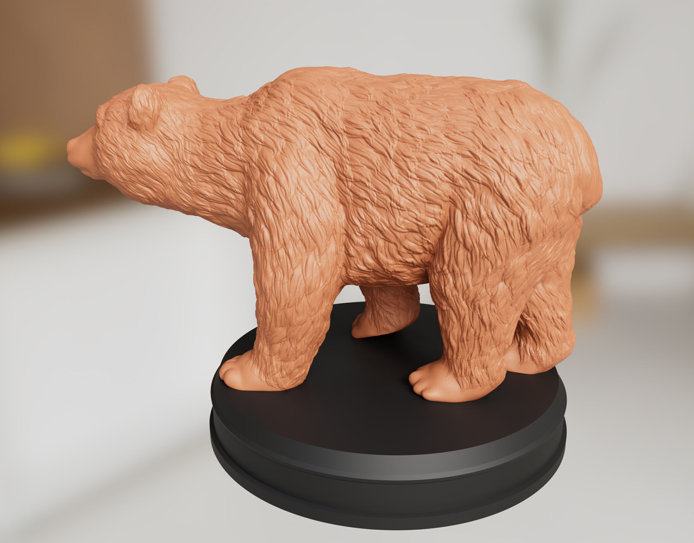 Realistic Furry Bear 3D print model_4