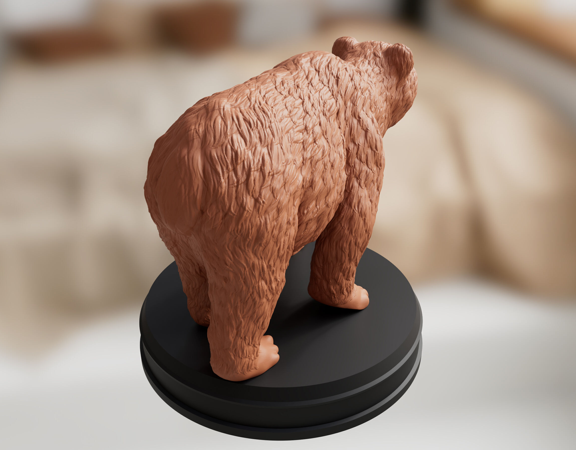 Realistic Furry Bear 3D print model_3