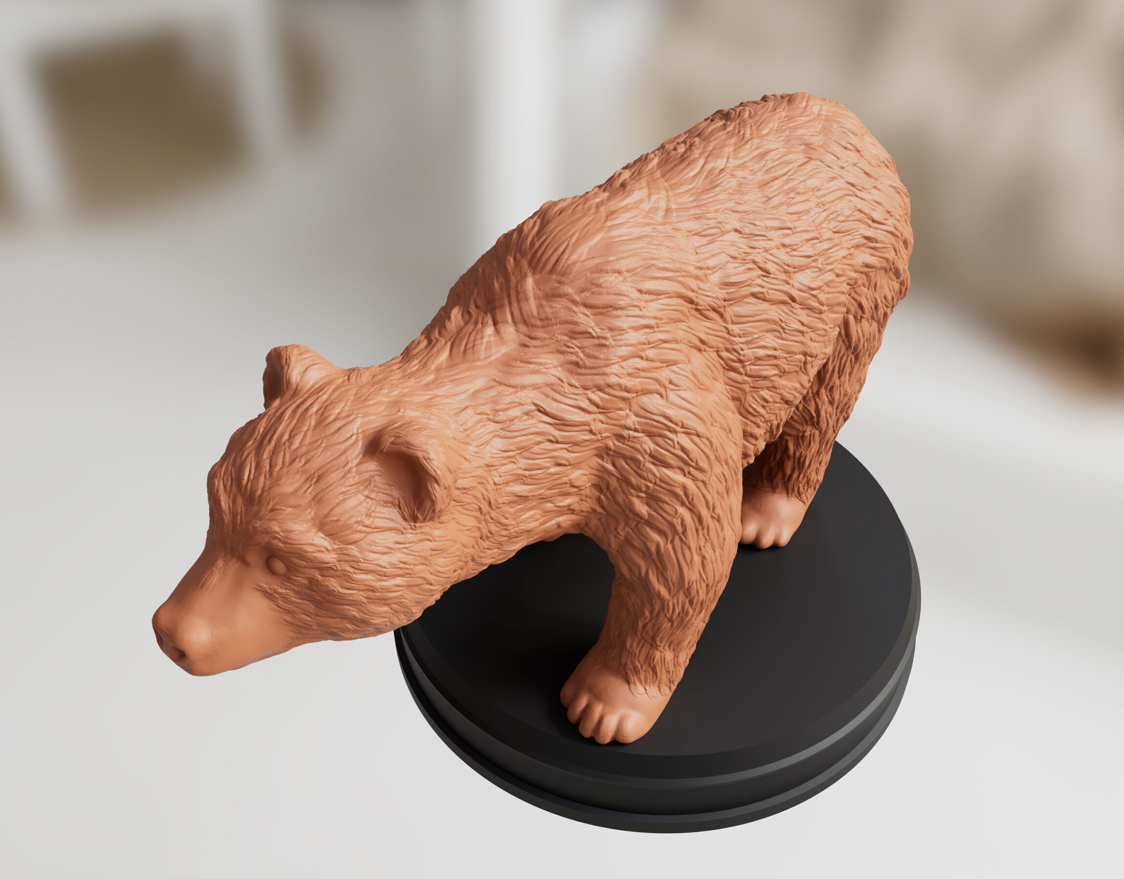 Realistic Furry Bear 3D print model_5