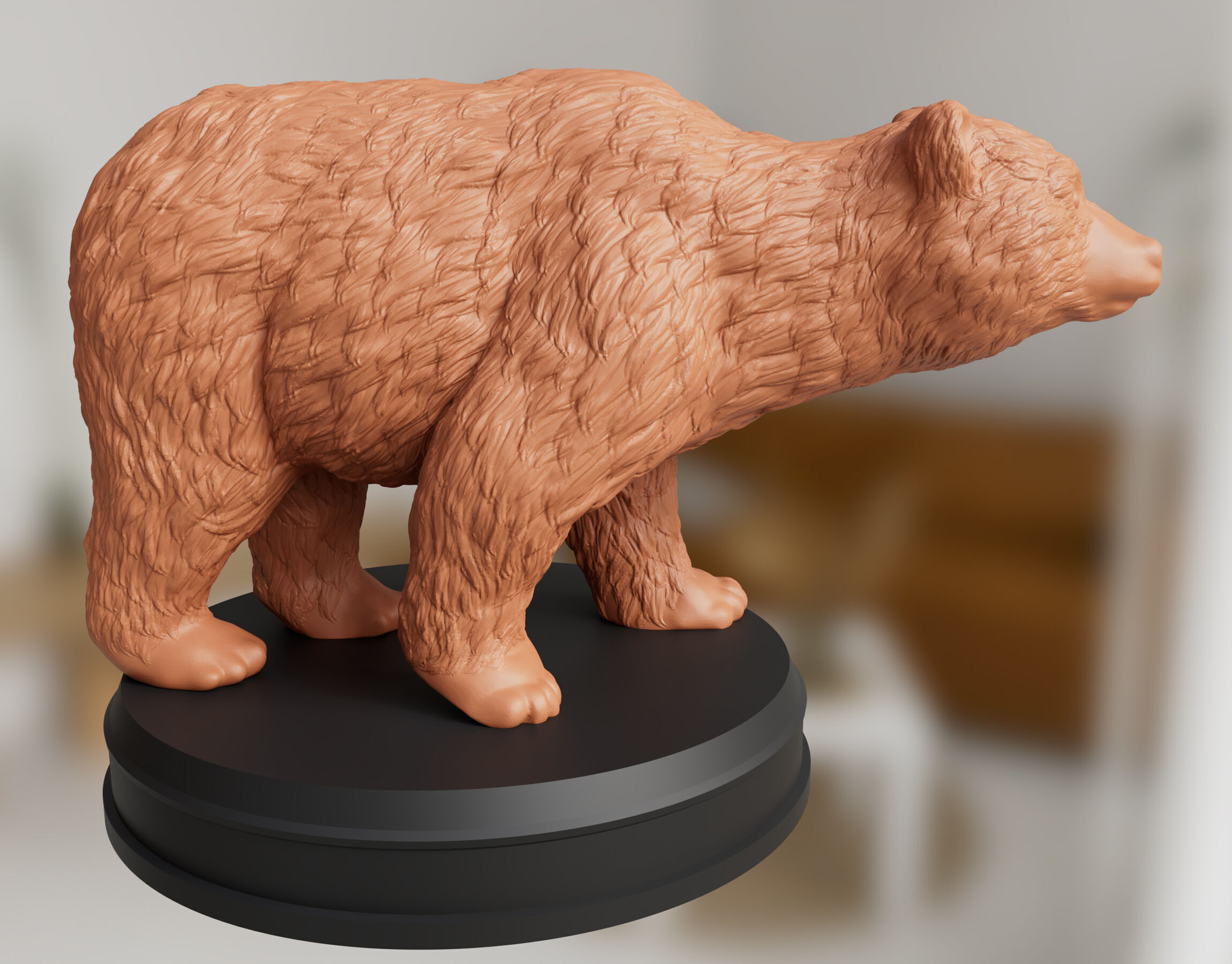 Realistic Furry Bear 3D print model_2