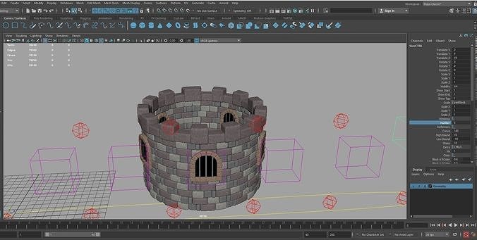 Cartoony Wall Rig Low-poly 3D model