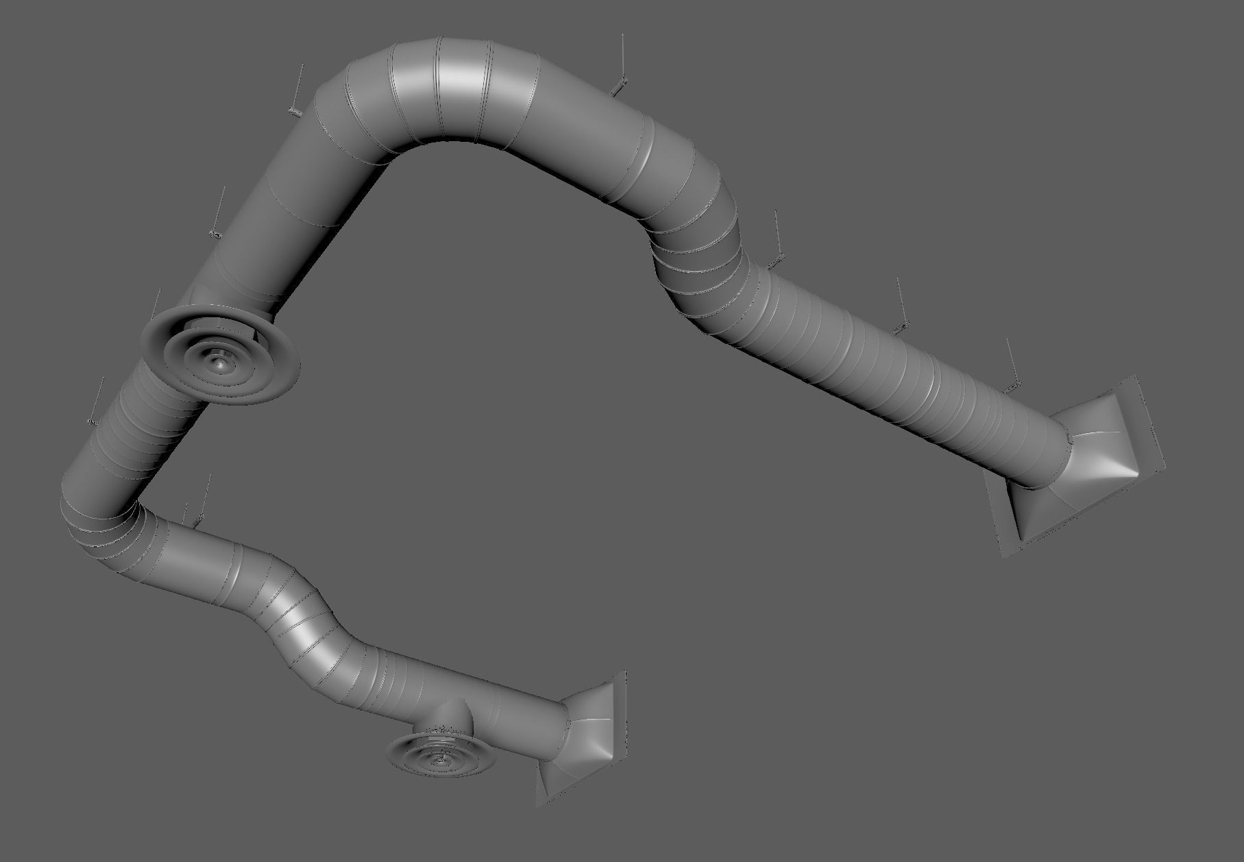 PipeA high-poly model pipes and ducts 3D model_3