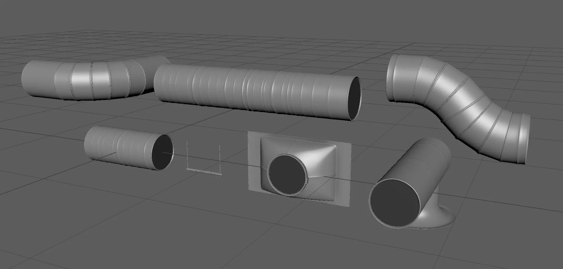 PipeA high-poly model pipes and ducts 3D model_0