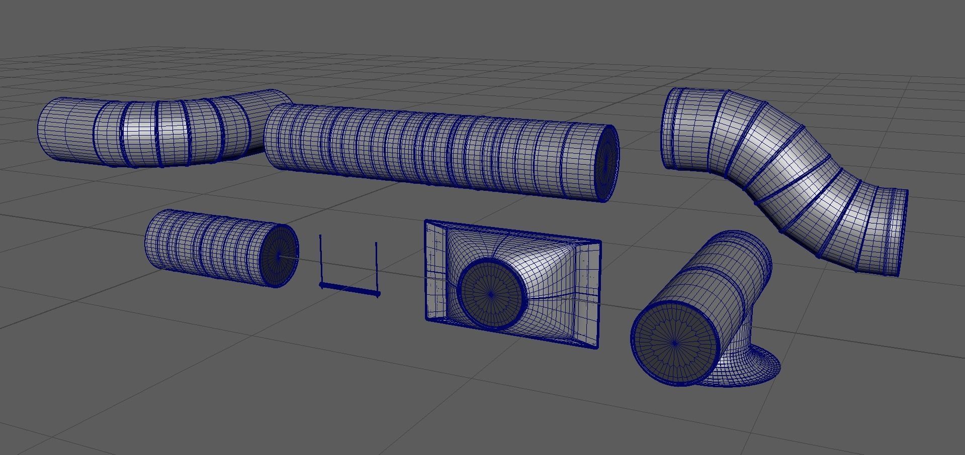 PipeA high-poly model pipes and ducts 3D model_2