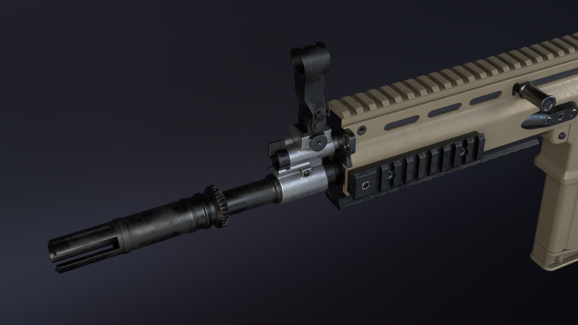 SCAR-H Assault Rifle 3D model_6