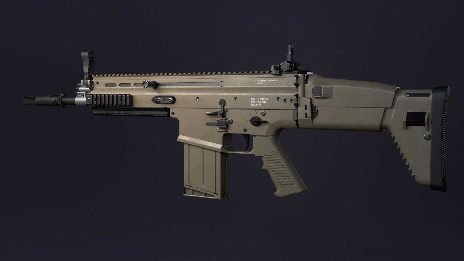 SCAR-H Assault Rifle 3D model_2