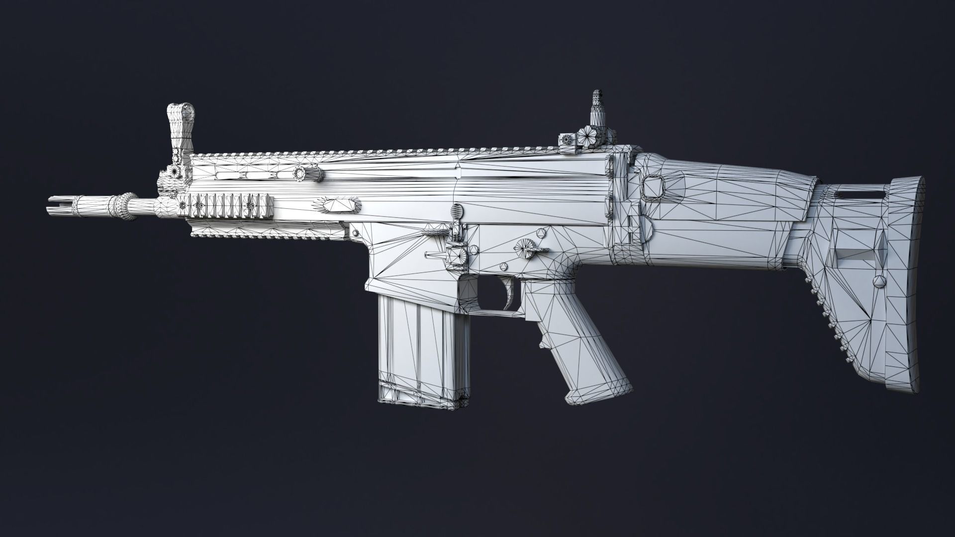 SCAR-H Assault Rifle 3D model_3