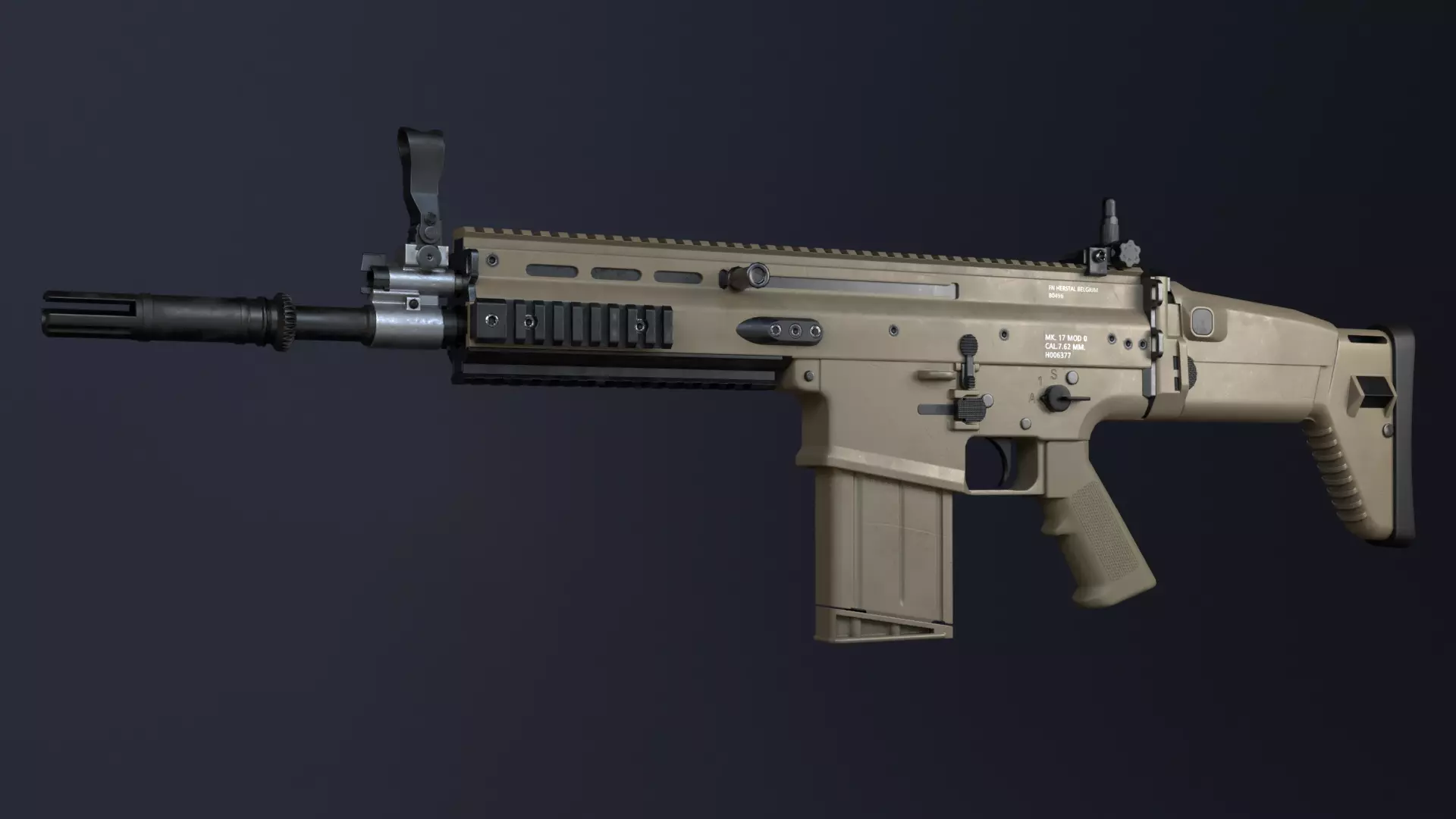 SCAR-H Assault Rifle 3D model_0