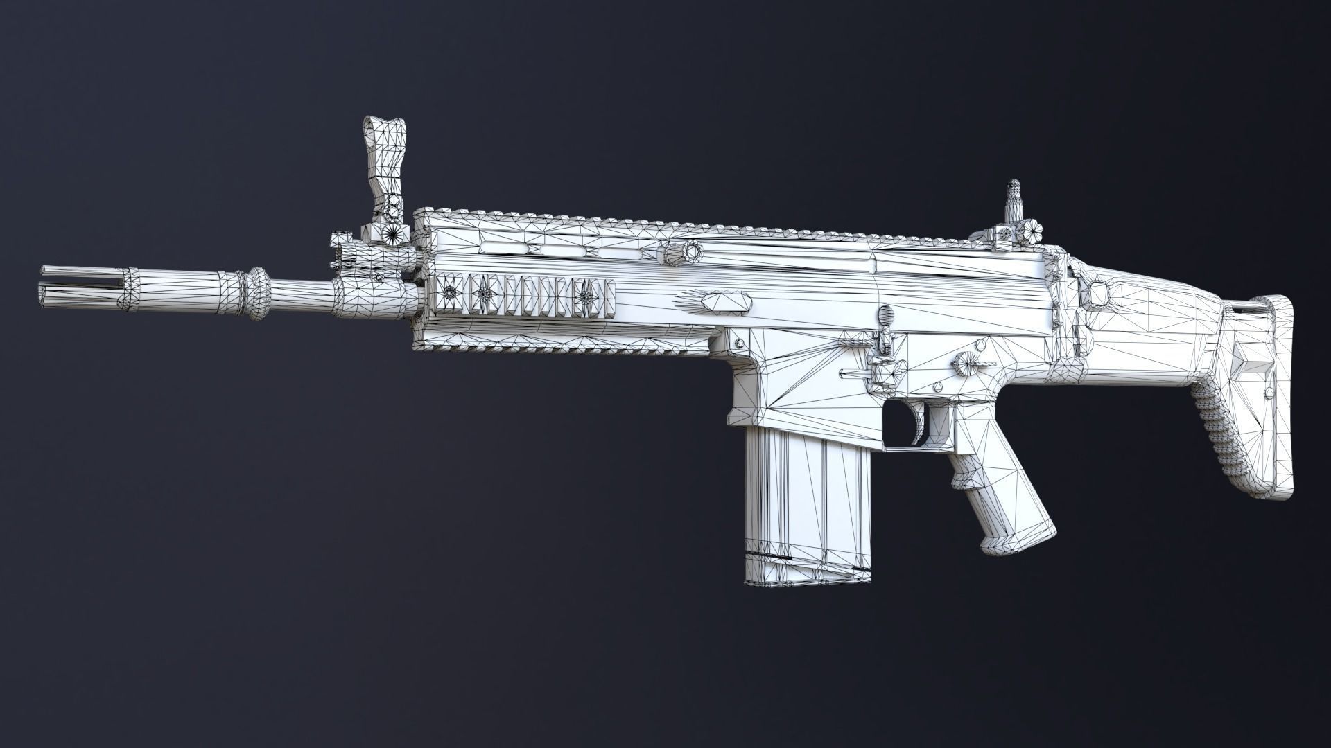 SCAR-H Assault Rifle 3D model_1