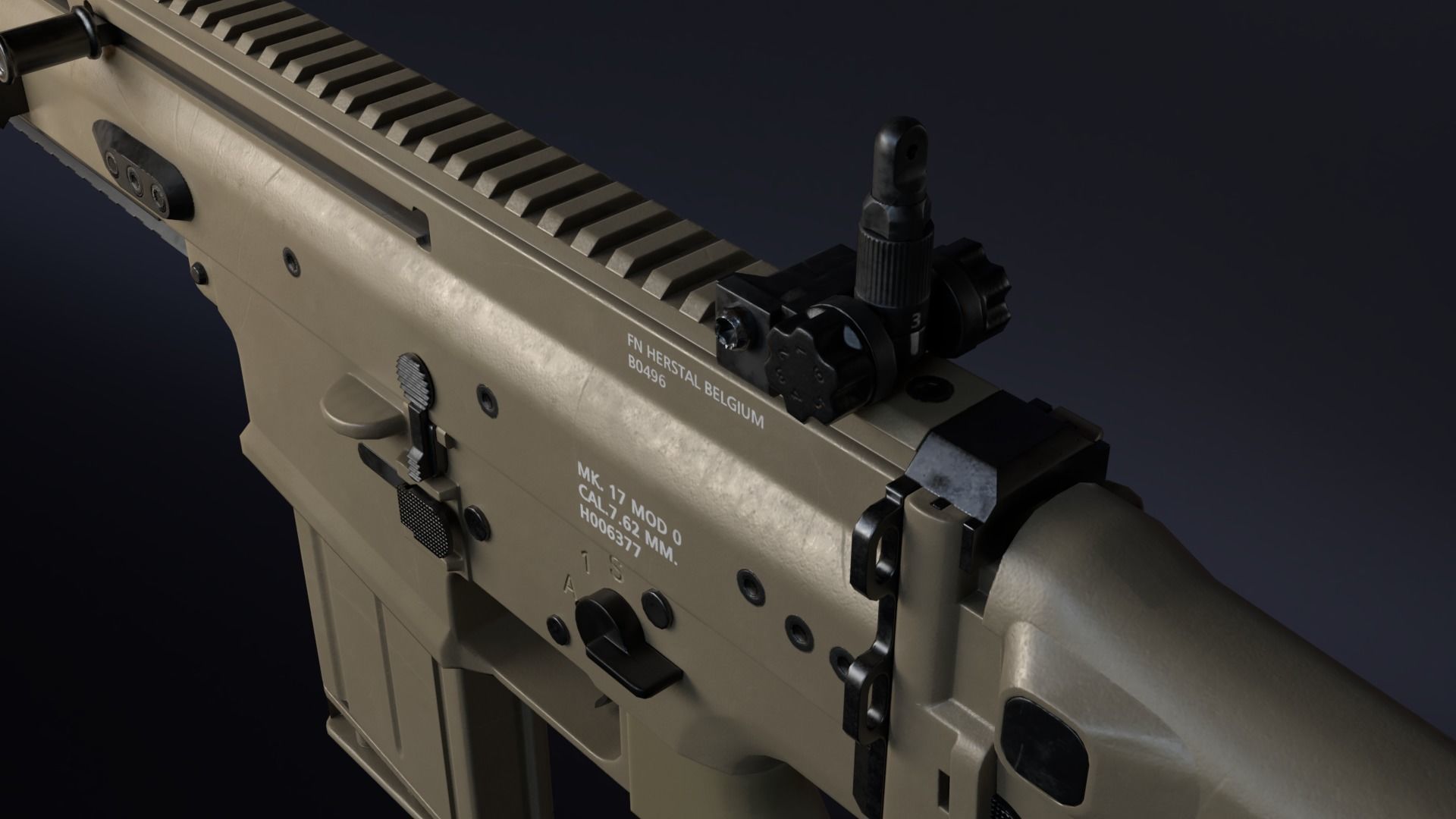 SCAR-H Assault Rifle 3D model_4