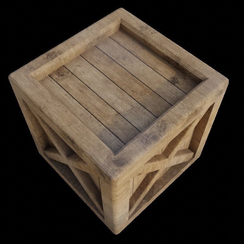 Wooden Crate Free low-poly 3D model_4