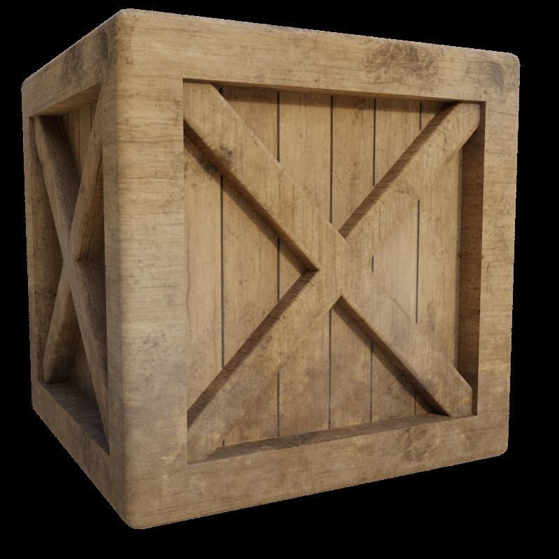 Wooden Crate Free low-poly 3D model_5