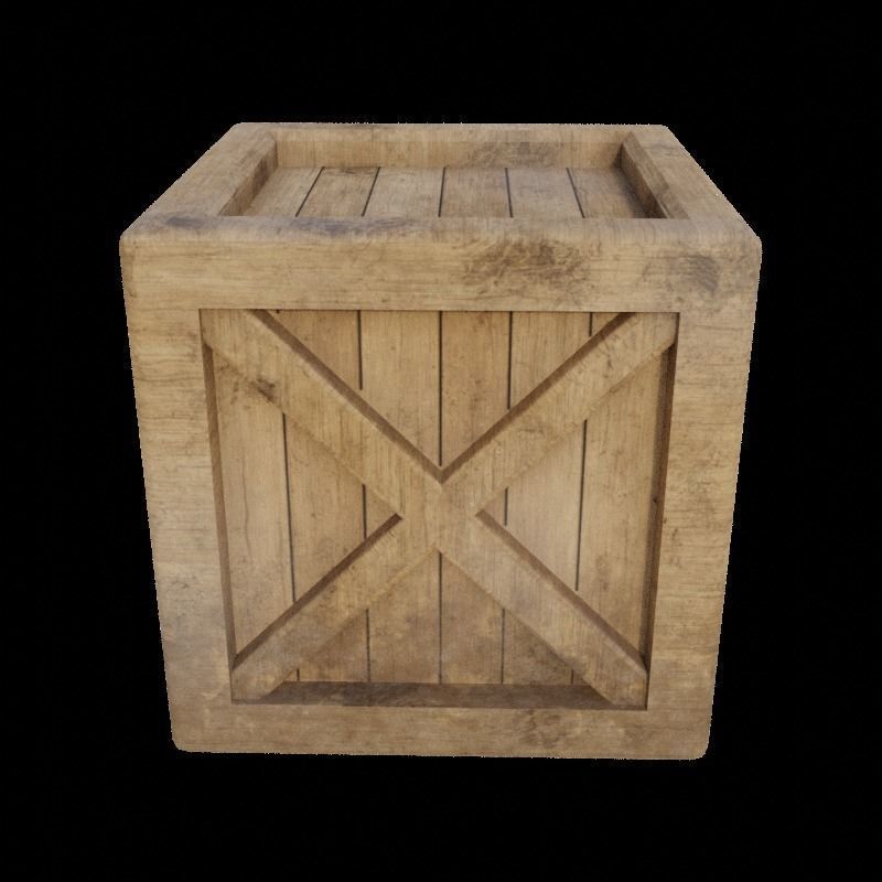 Wooden Crate Free low-poly 3D model_3
