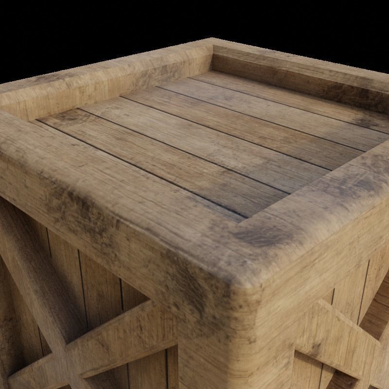 Wooden Crate Free low-poly 3D model_2