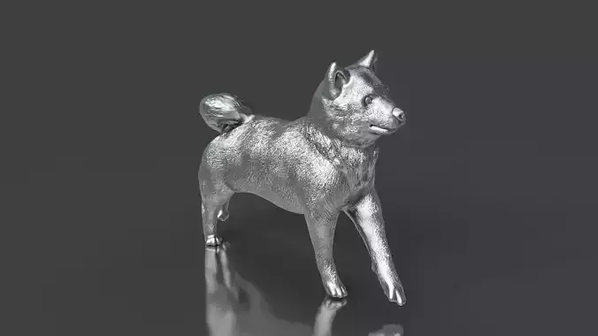 Run Silver Shiba Inu Toy 3D print model
