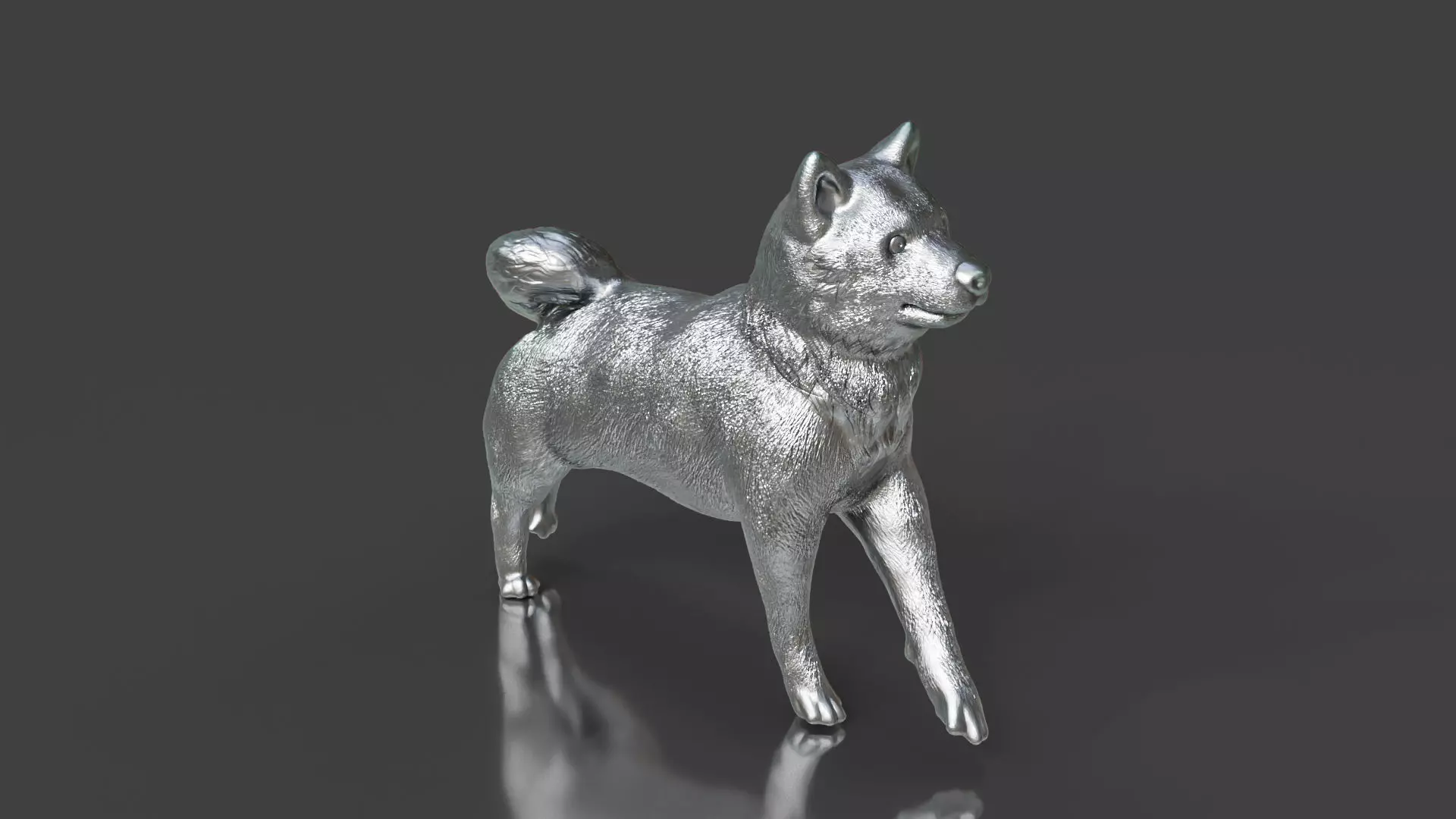 Run Silver Shiba Inu Toy 3D print model_0