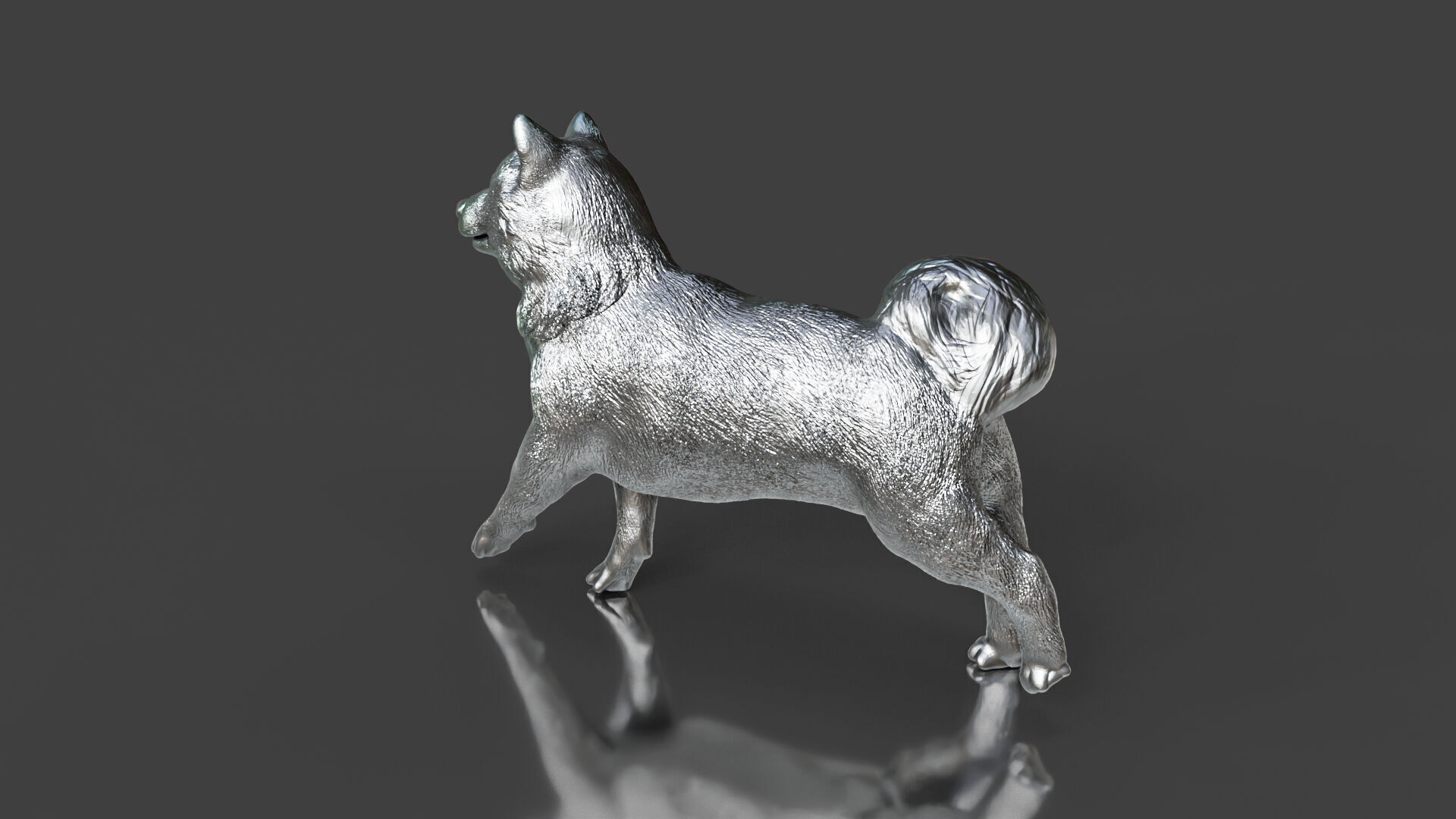 Run Silver Shiba Inu Toy 3D print model_5