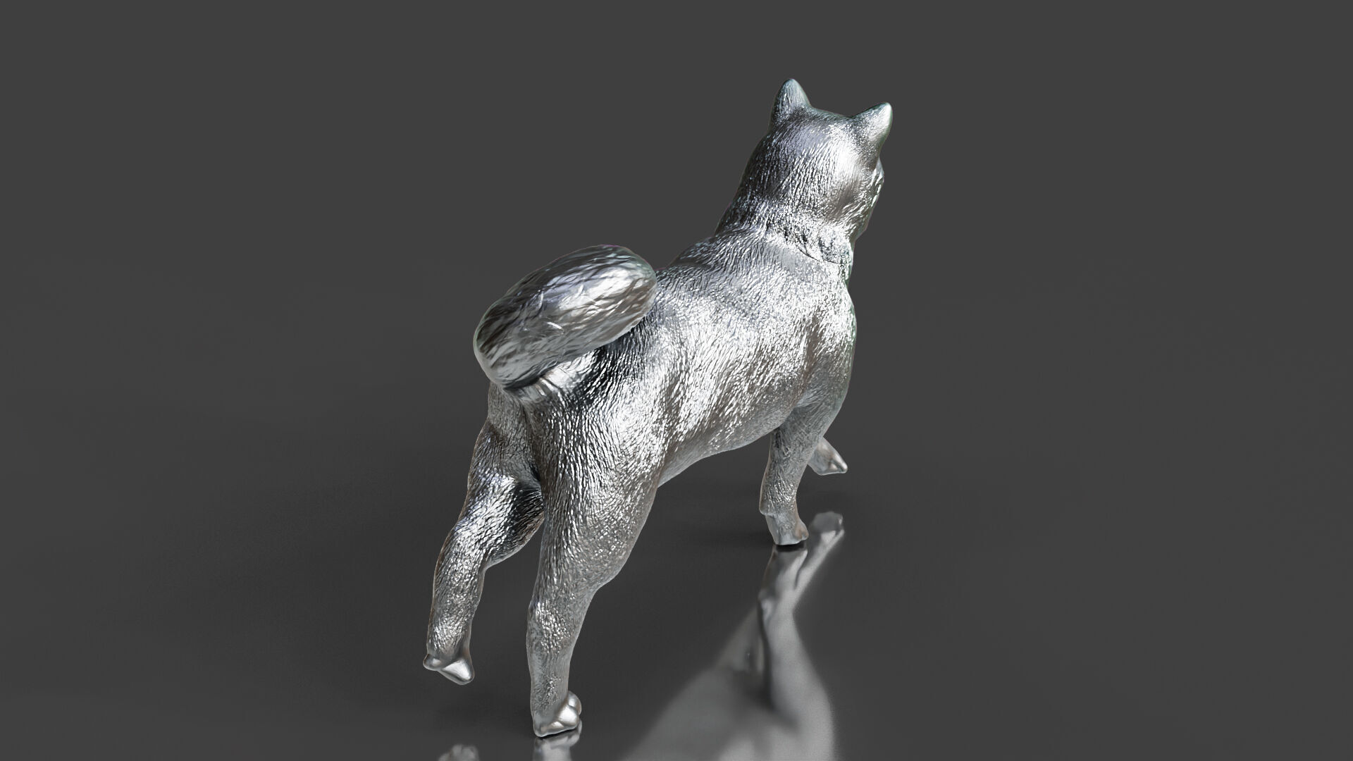 Run Silver Shiba Inu Toy 3D print model_4