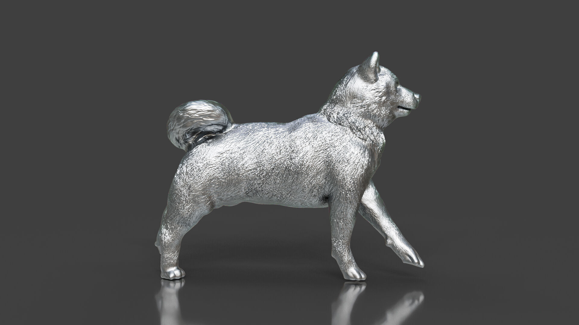 Run Silver Shiba Inu Toy 3D print model_3