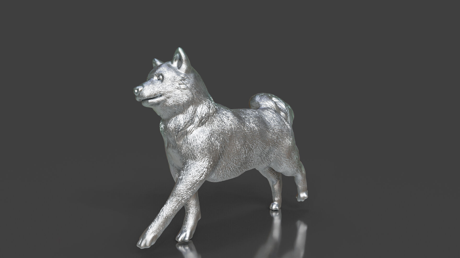 Run Silver Shiba Inu Toy 3D print model_1