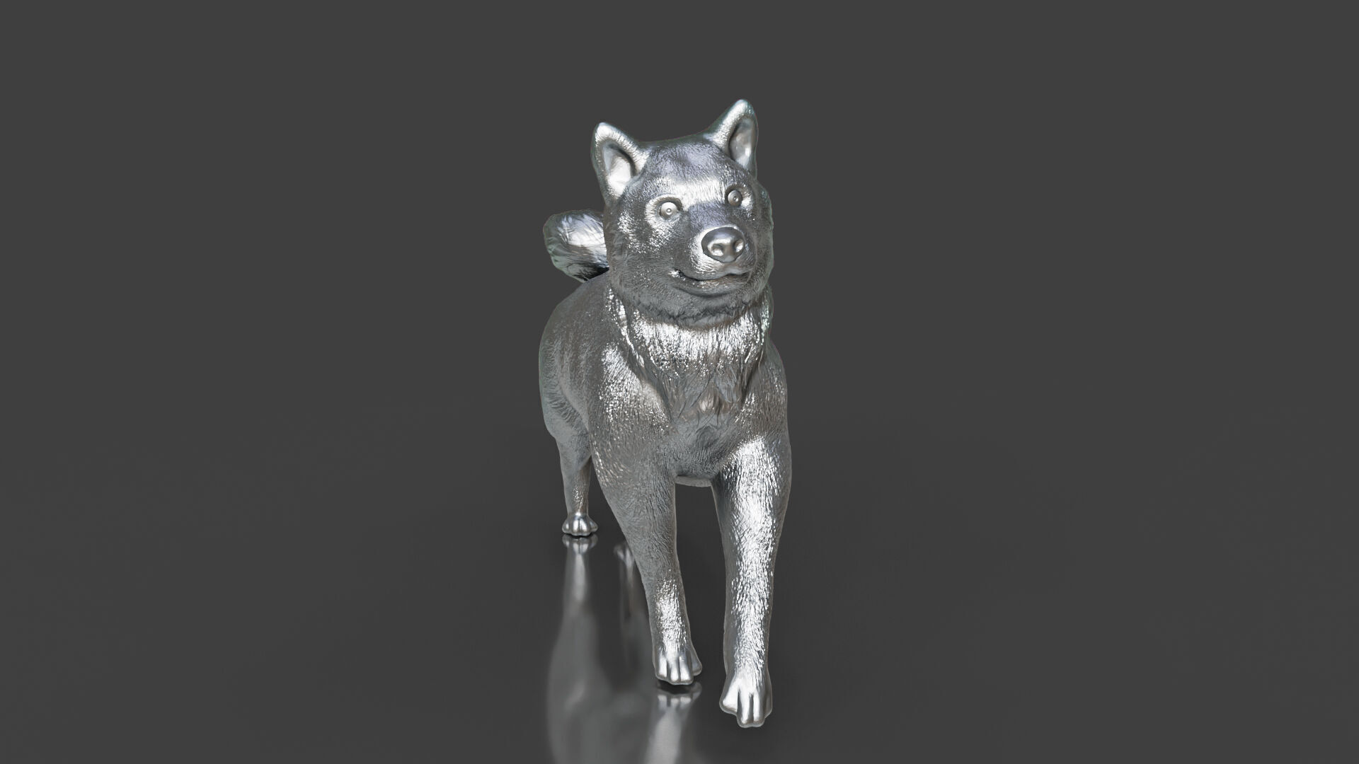 Run Silver Shiba Inu Toy 3D print model_2