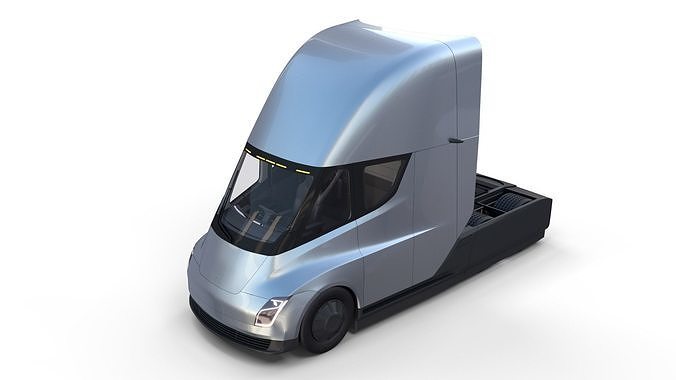 Tesla Truck with Interior Silver 3D model