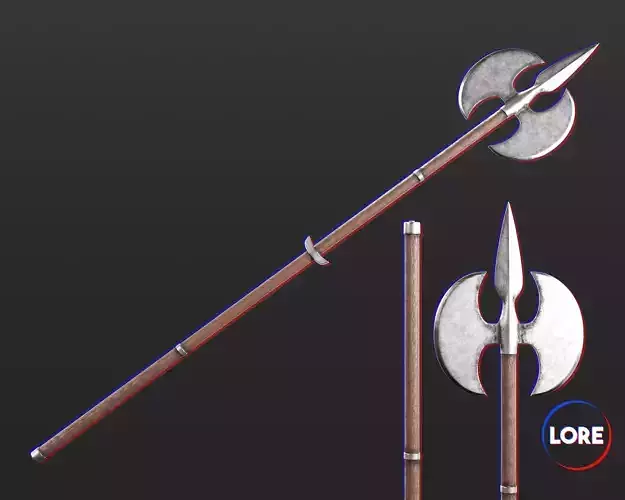 Medieval Common Weapon Pole Axe Low-poly 3D model