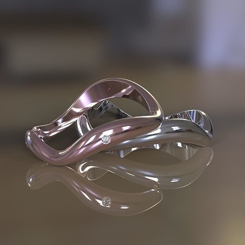 Wedding rings wave  3D print model