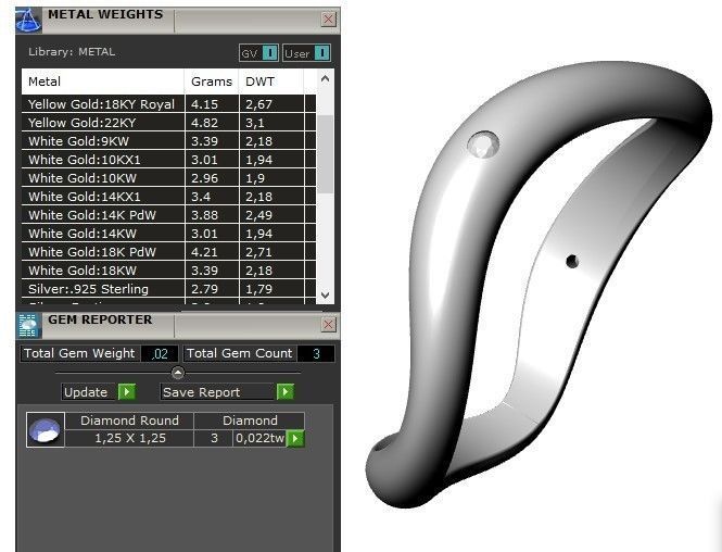 Wedding rings wave  3D print model_3