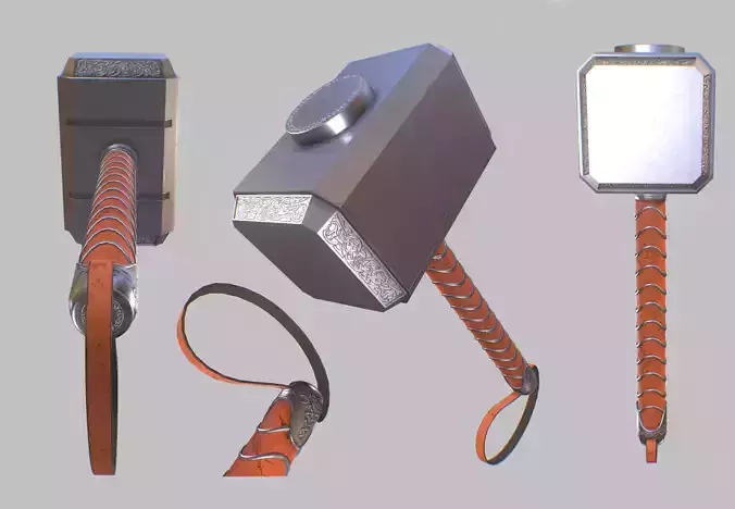 Mjolnir thor hammer Low-poly 3D model