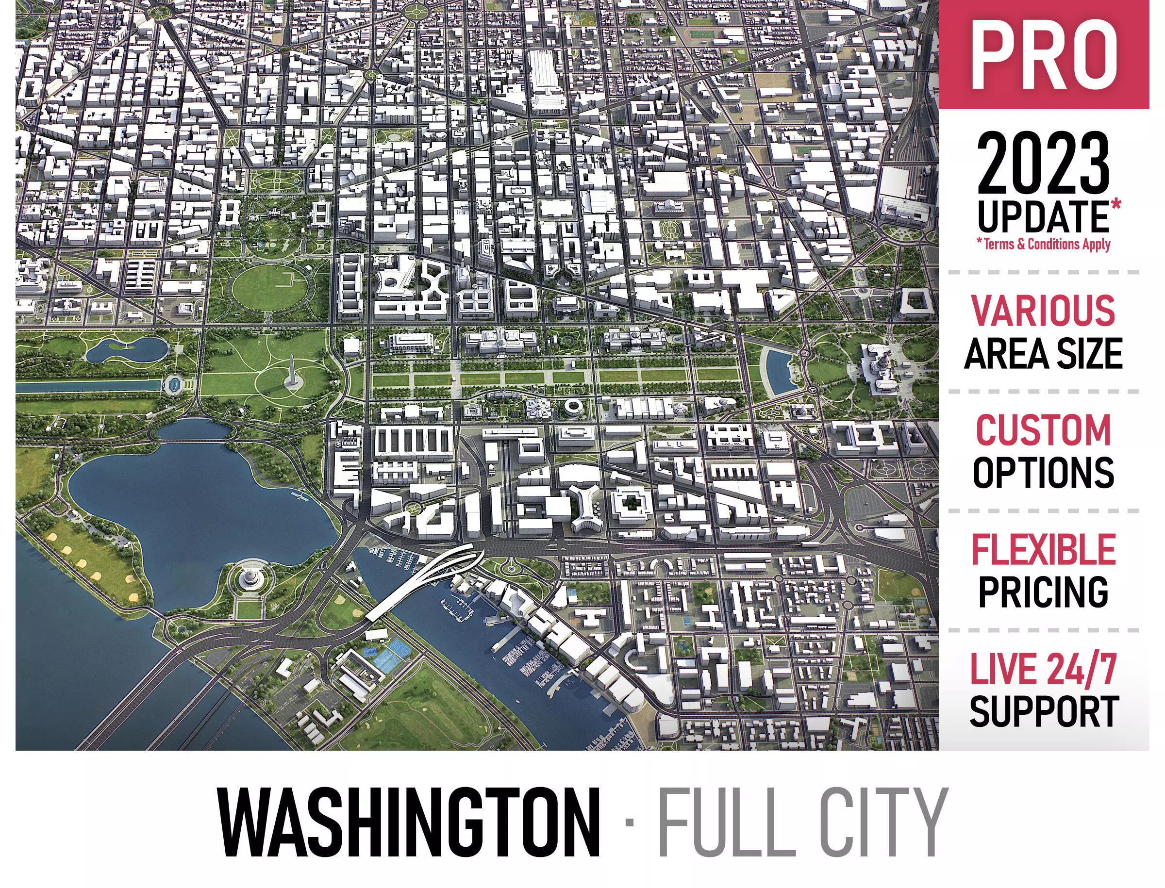 Washington Low-poly 3D model